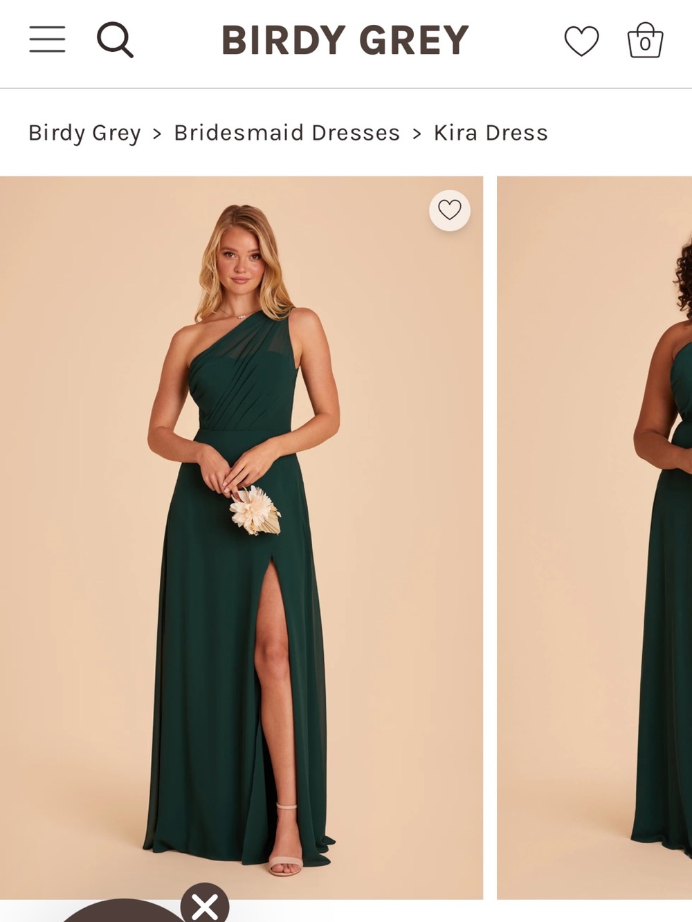Birdy Grey Kira One-Shoulder Bridesmaid Dress in Forest Green - size L, worn 1x
